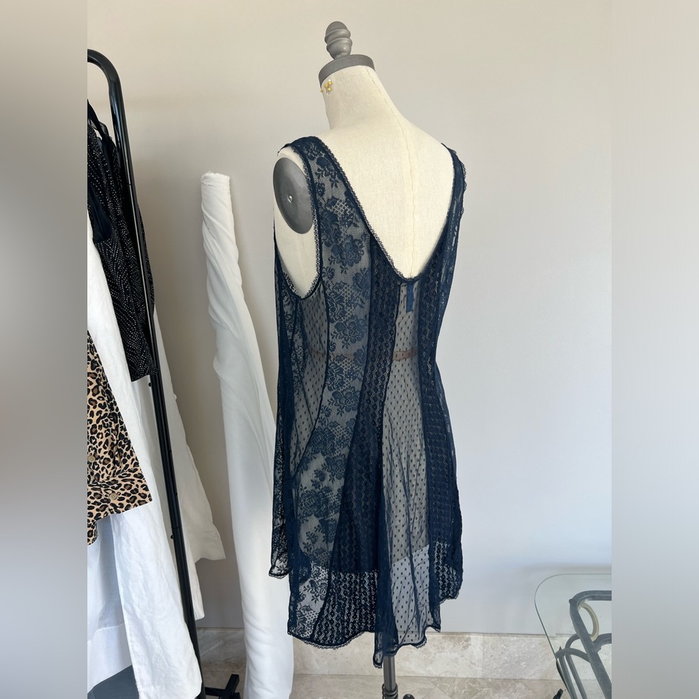 FREE PEOPLE Navy Lace Sleeveless Dress